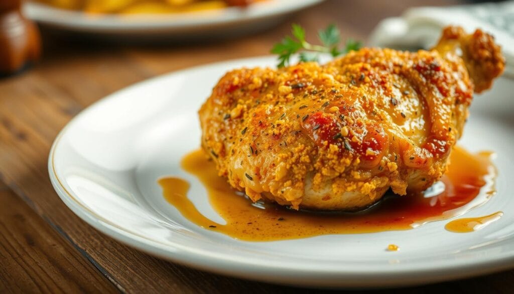 chicken with seasoned breading chicken with seasoned breading