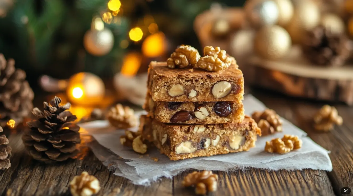 Close-up image of Food for the Gods dessert with dates and walnuts