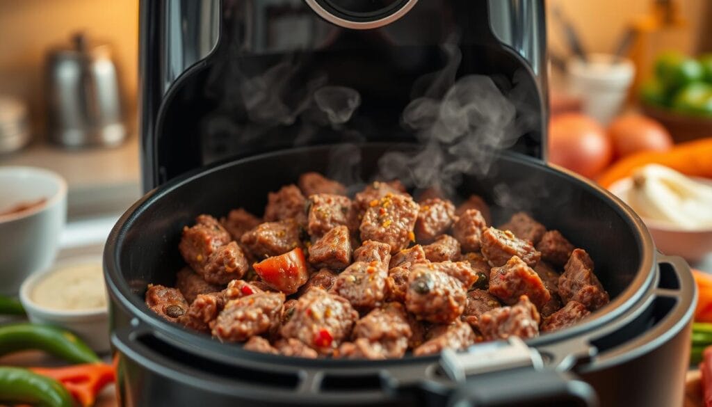 cooking ground beef in air fryer