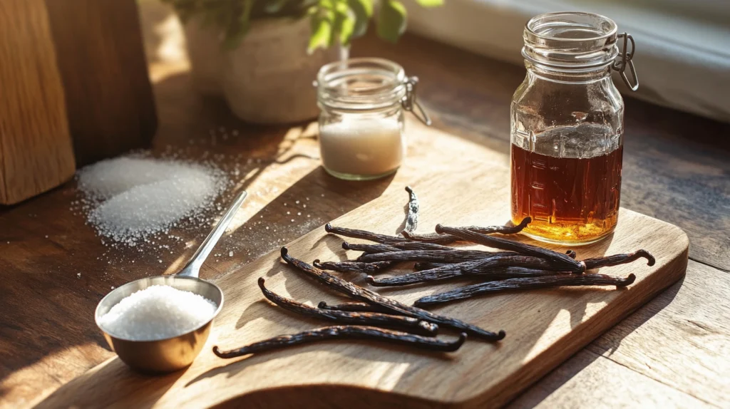 Ingredients needed for vanilla bean paste recipe Ingredients needed for vanilla bean paste recipe