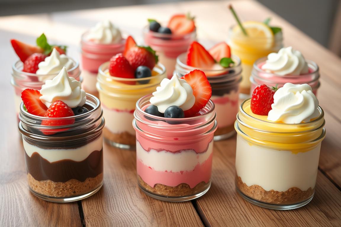 Mini Mason Jar Cheesecakes