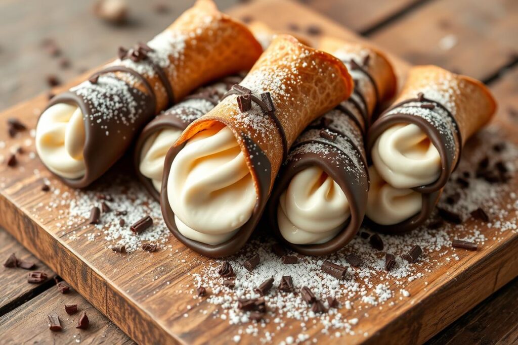cannoli shells with sweet ricotta filling cannoli shells with sweet ricotta filling