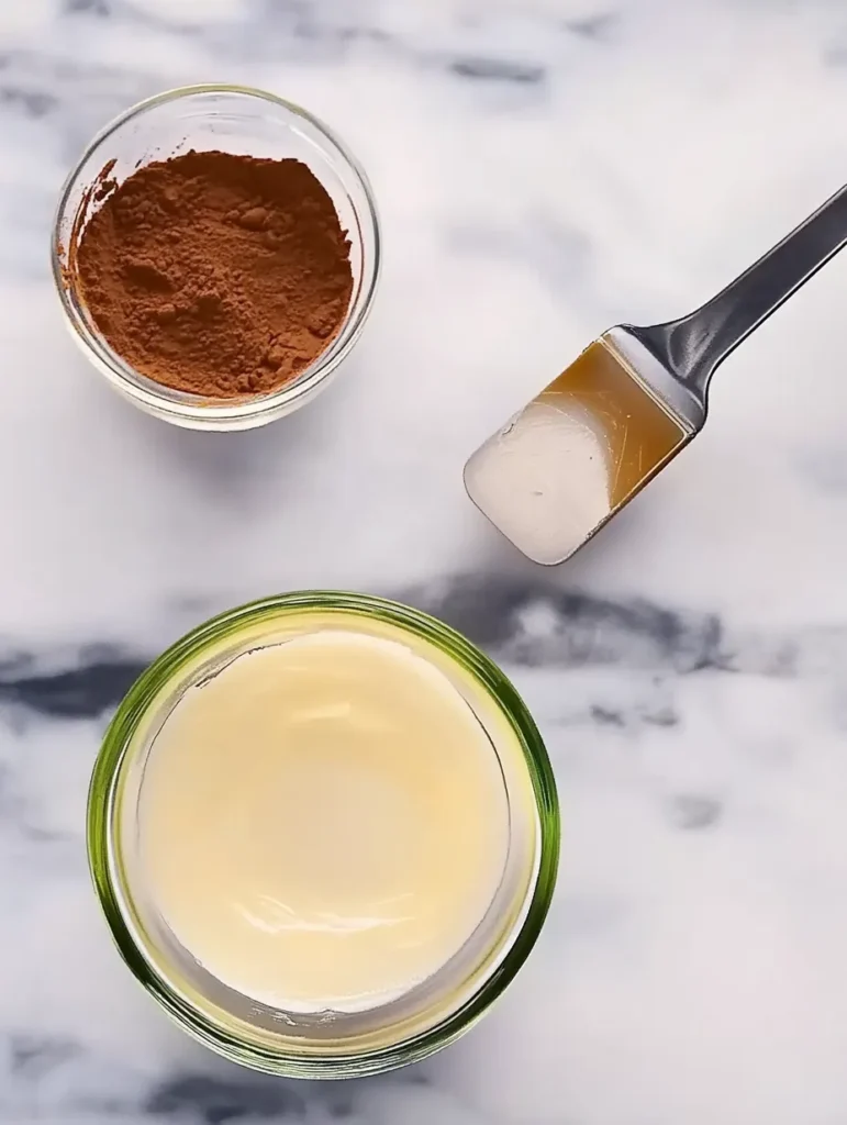 Melting cocoa butter over a double boiler