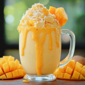Summer Mango Coconut Float Milkshake