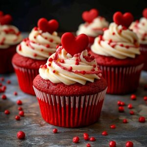 Red Velvet Cupcakes with Vanilla Swirl Buttercream