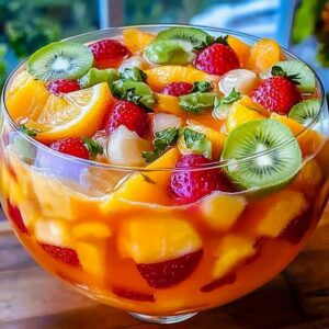Tropical Fruit Summer Punch Bowl