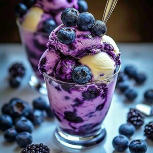 Blueberry & Vanilla Swirl Ice Cream Parfait