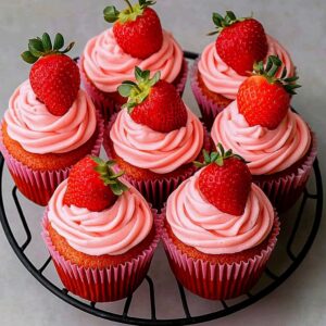 Strawberry Cupcakes with Strawberry Buttercream