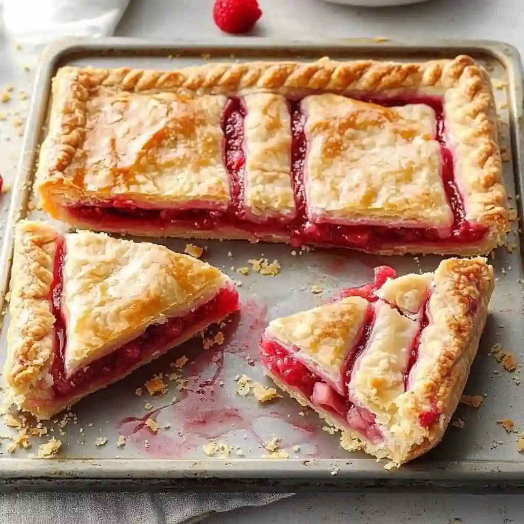 Raspberry Rhubarb Slab Pie