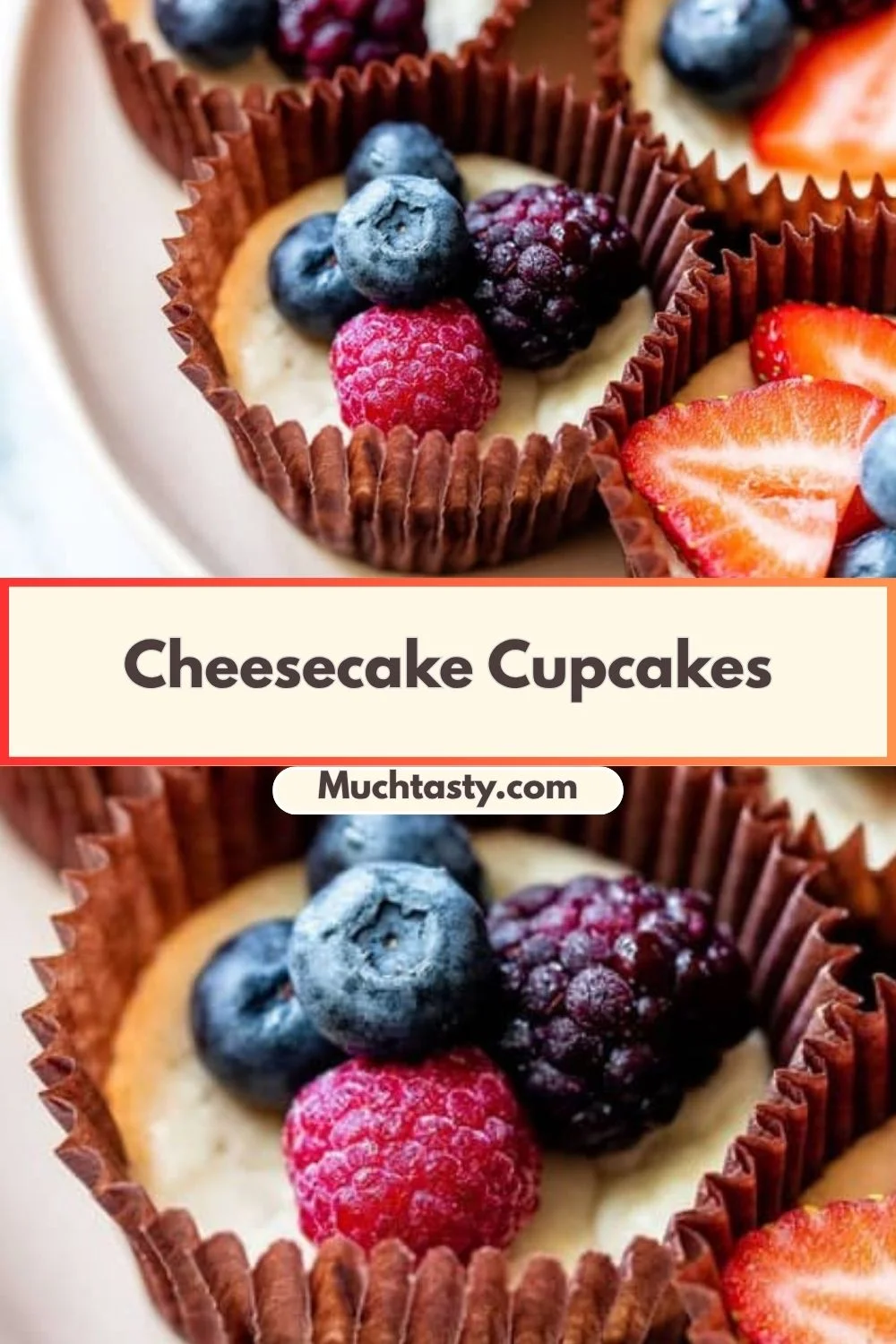 Delicious cheesecake cupcakes topped with creamy frosting and berries